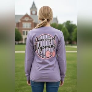University of Wyoming Cowboys Long Sleeve T-Shirt Womens Small Purple NCAA NWT